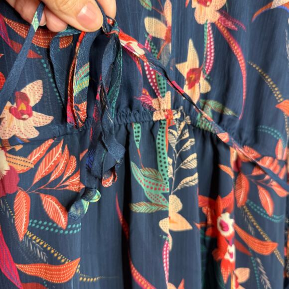 Standards & Practices Dress Womens 3X Tropical Chiffon Floral Boho Flattering - Picture 10 of 16